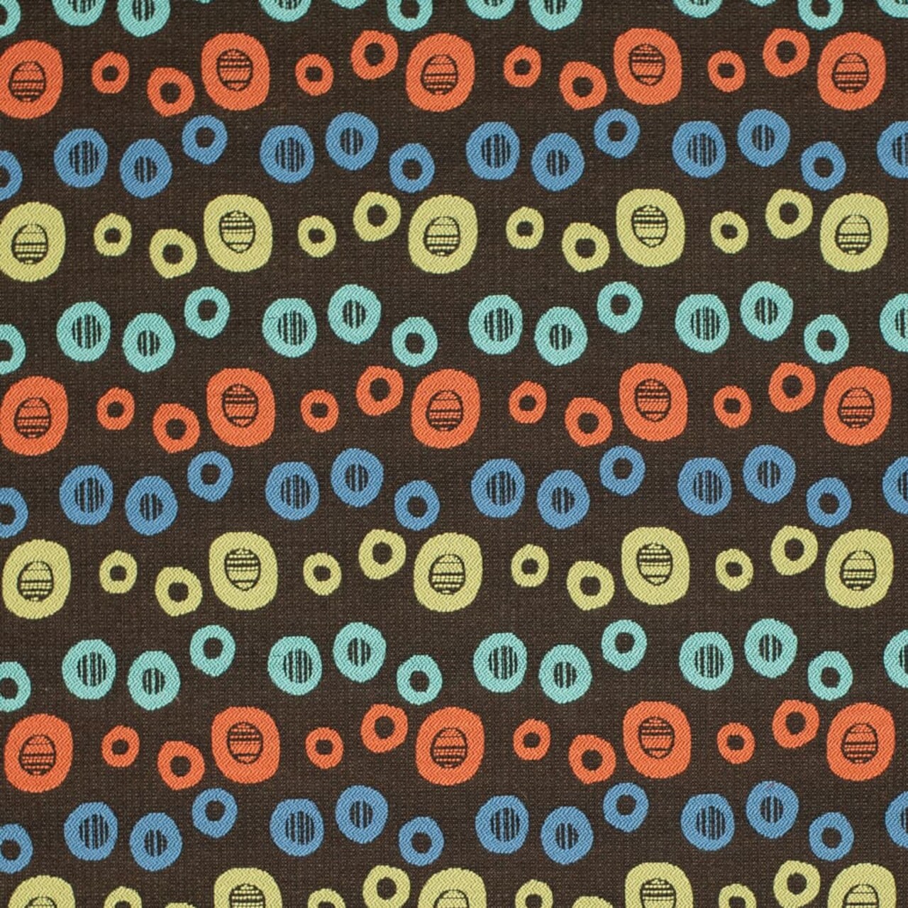 Deco - Aqua Teal,orange Rust Abstract Geometric Upholstery Fabric 54 Inches"